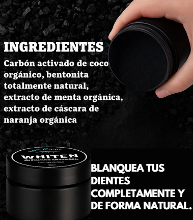 Blanqueador de dientes con carbón activado